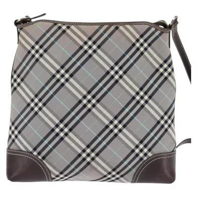 Pre-owned Burberry Nova Check Blue Label Canvas Gray Nylon Shoulder Bag Bag ()