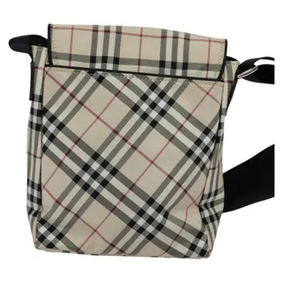 Pre-owned Burberry Nova Check Blue Label Nylon Beige Nylon Shoulder Bag Bag () In Sand