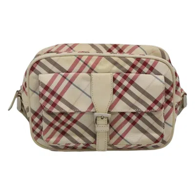 Pre-owned Burberry Nova Check Blue Label Nylon White Nylon Shoulder Bag Bag ()
