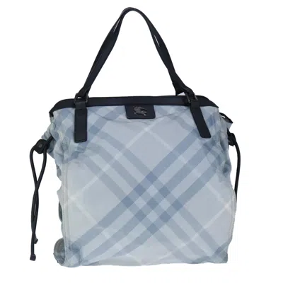 Pre-owned Burberry Nova Check Blue Synthetic Tote Bag ()
