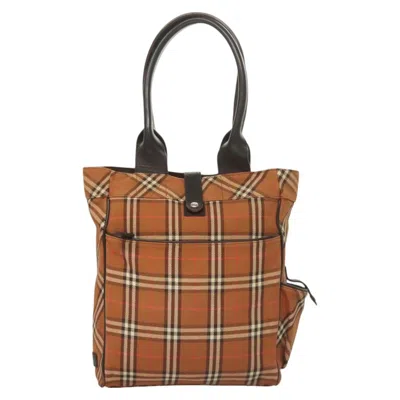 Pre-owned Burberry Nova Check Brown Canvas Tote Bag ()