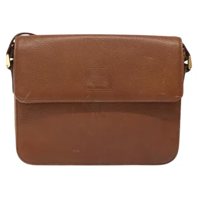Pre-owned Burberry Nova Check Brown Leather Shoulder Bag ()