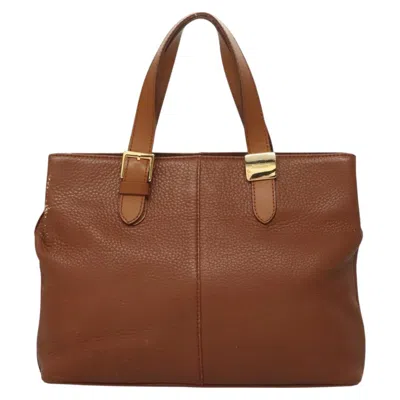 Pre-owned Burberry Nova Check Brown Leather Tote Bag ()