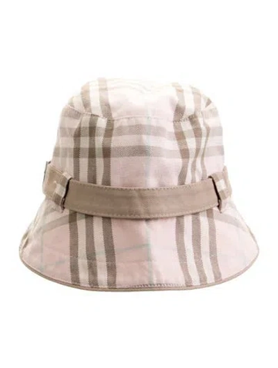 Pre-owned Burberry Nova Check Bucket Hat In Neutral