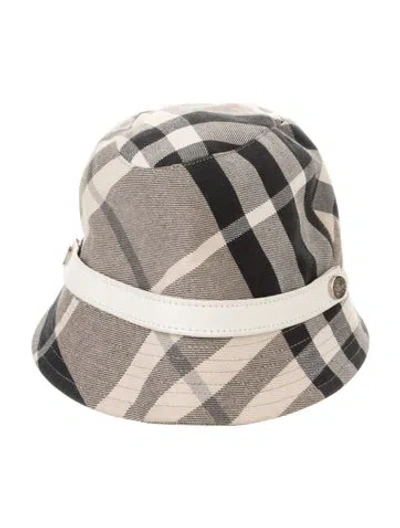 Pre-owned Burberry Nova Check Bucket Hat In Neutral