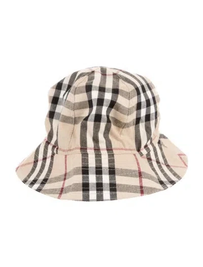 Pre-owned Burberry Nova Check Bucket Hat In Neutral
