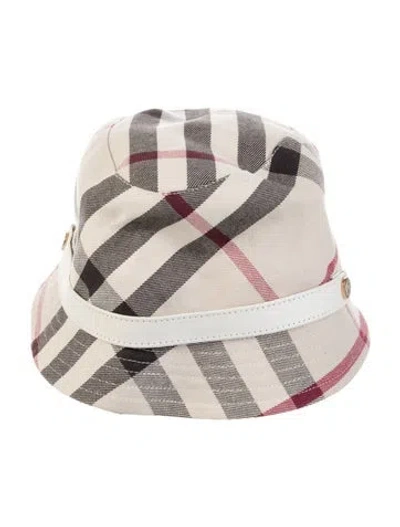 Pre-owned Burberry Nova Check Bucket Hat In Neutrals
