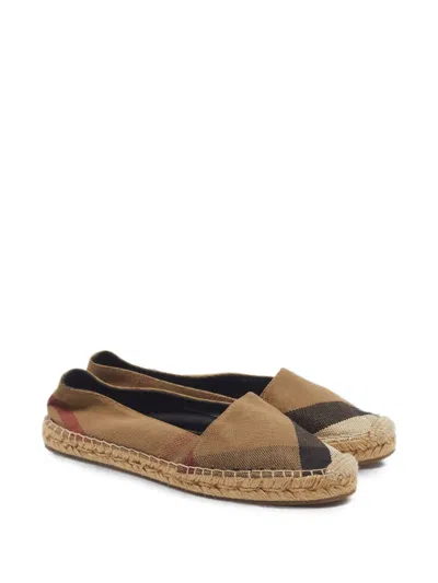 Pre-owned Burberry Nova Check Canvas Espadrilles In Brown