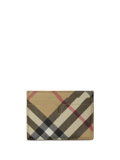 Burberry Nova Check Card Holder In Sand