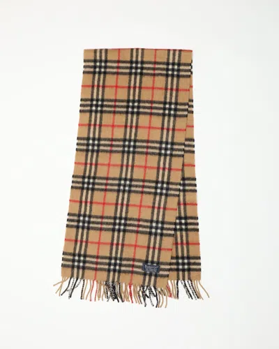 Burberry Nova Check Cashmere Scarf In Brown