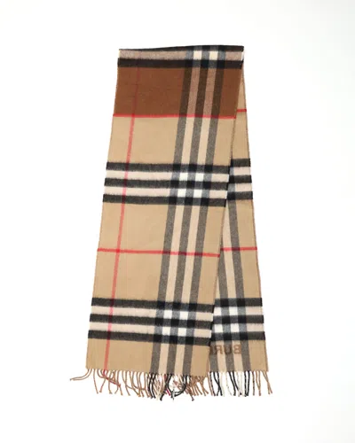 Burberry Nova Check Cashmere Scarf In Brown