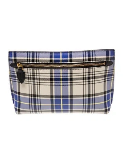 Pre-owned Burberry Nova Check Clutch In Blue