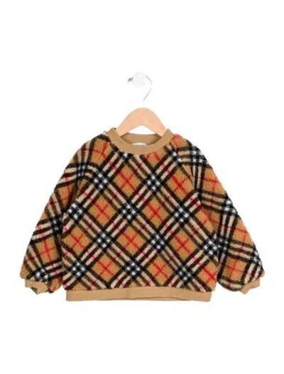 Pre-owned Burberry Babies' Nova Check Fleece Sweater In Multi