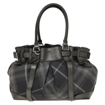 Pre-owned Burberry Nova Check Grey Canvas Tote Bag ()