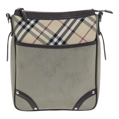 Pre-owned Burberry Nova Check Grey Synthetic Shoulder Bag ()