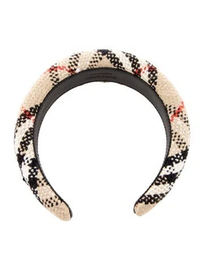 Pre-owned Burberry Nova Check Hairband In Neutral