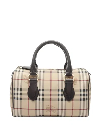 Pre-owned Burberry Nova Check Handbag In Neutral