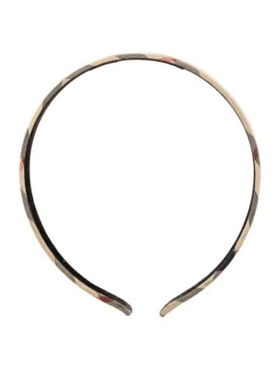 Pre-owned Burberry Nova Check Headband In Neutral