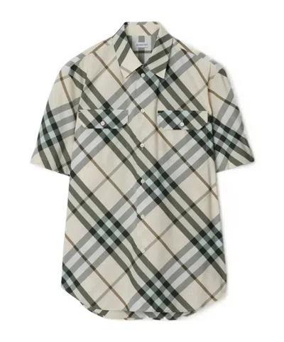 Burberry Short Sleeve Check Design Shirt In Multi