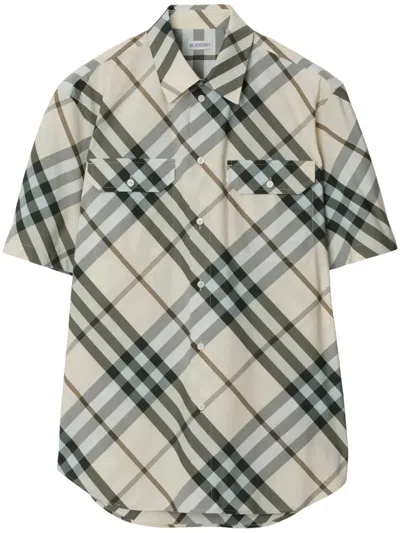 Burberry Short Sleeve Check Design Shirt In Multi