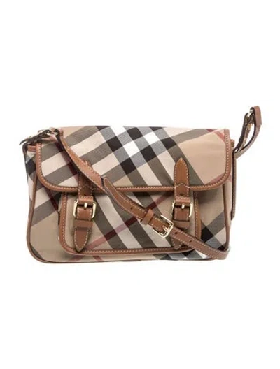 Pre-owned Burberry Nova Check Messenger Bag W/ Tags In Neutral