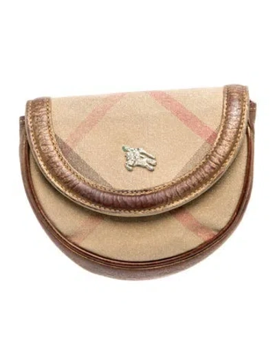 Pre-owned Burberry Nova Check Minaudière Vintage In Brown