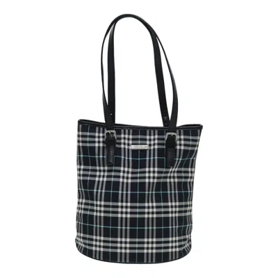 Pre-owned Burberry Nova Check Navy Cloth Shoulder Bag ()