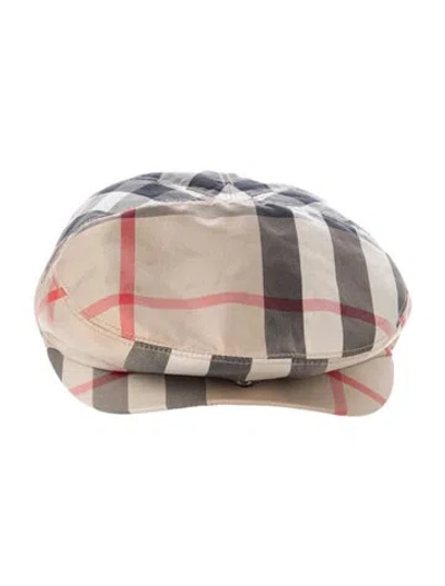 Pre-owned Burberry Nova Check Newsboy Cap In Neutrals