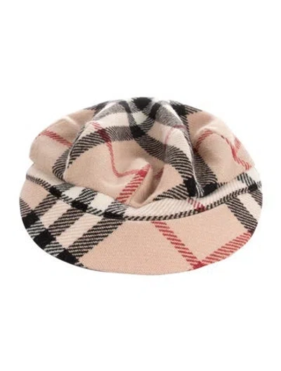 Pre-owned Burberry Nova Check Newsboy Hat In Neutral