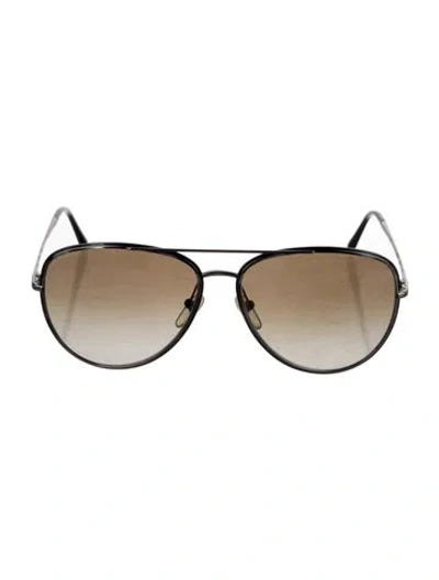 Pre-owned Burberry Nova Check Pattern Aviator Sunglasses In Brown