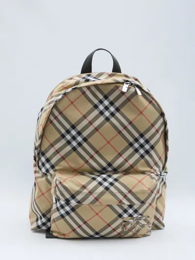 Burberry Nova Check Pattern Backpack In Nude
