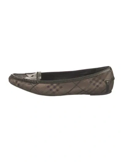 Pre-owned Burberry Nova Check Pattern Ballet Flats In Neutral