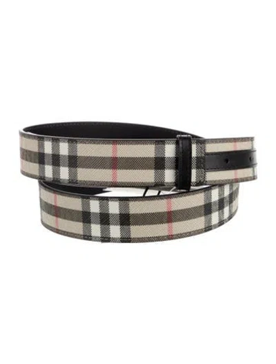 Pre-owned Burberry Nova Check Pattern Belt W/ Tags In Neutrals