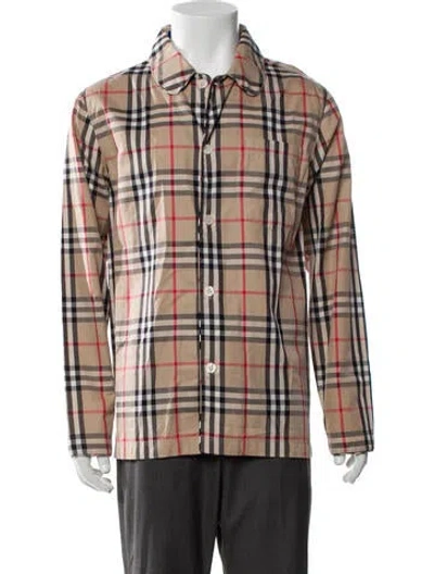 Pre-owned Burberry Nova Check Pattern Body Shirt In Brown