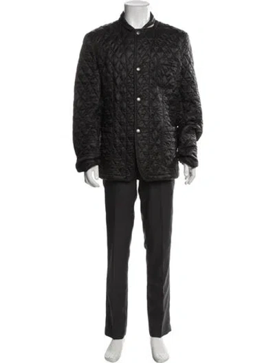 Pre-owned Burberry Nova Check Pattern Bomber Jacket In Black