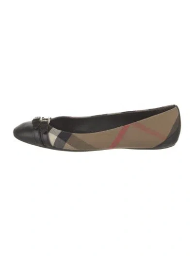 Pre-owned Burberry Nova Check Pattern Canvas Ballet Flats