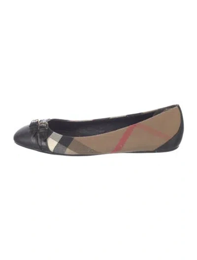 Pre-owned Burberry Nova Check Pattern Canvas Ballet Flats