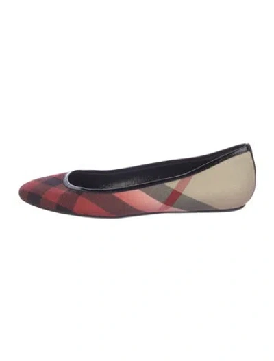 Pre-owned Burberry Nova Check Pattern Canvas Ballet Flats In Neutral