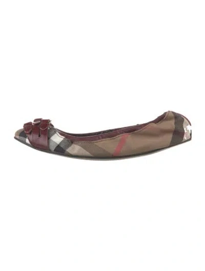 Pre-owned Burberry Nova Check Pattern Canvas Ballet Flats In Neutral