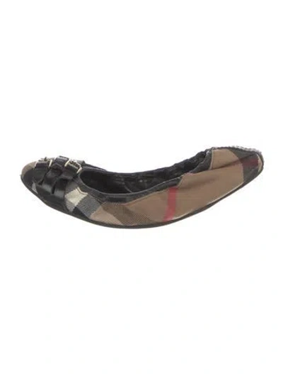 Pre-owned Burberry Nova Check Pattern Canvas Ballet Flats In Neutral