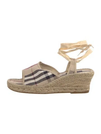 Pre-owned Burberry Nova Check Pattern Canvas Espadrilles