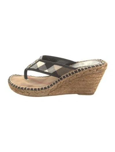 Pre-owned Burberry Nova Check Pattern Canvas Espadrilles In Brown