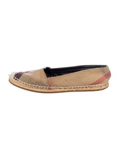 Pre-owned Burberry Nova Check Pattern Canvas Espadrilles In Brown