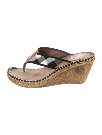 Pre-owned Burberry Nova Check Pattern Canvas Espadrilles In Brown