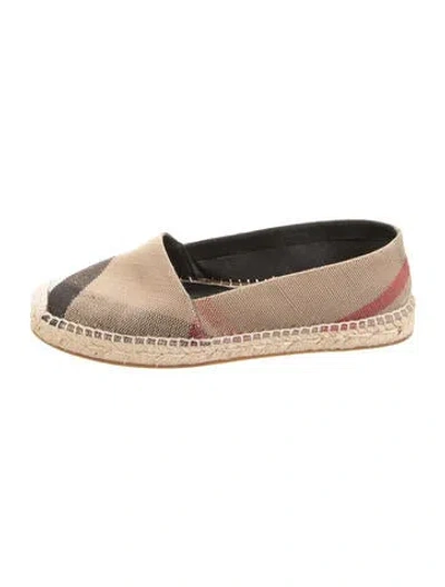 Pre-owned Burberry Nova Check Pattern Canvas Espadrilles In Brown