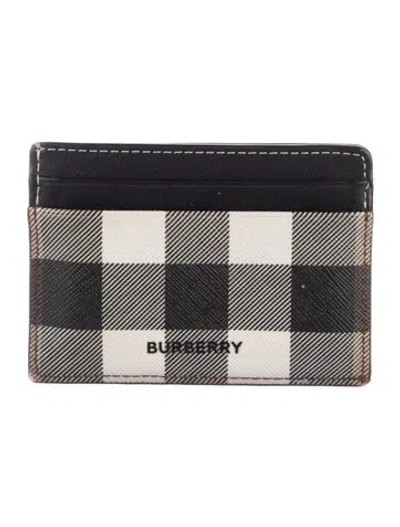 Pre-owned Burberry Nova Check Pattern Card Holder In Black