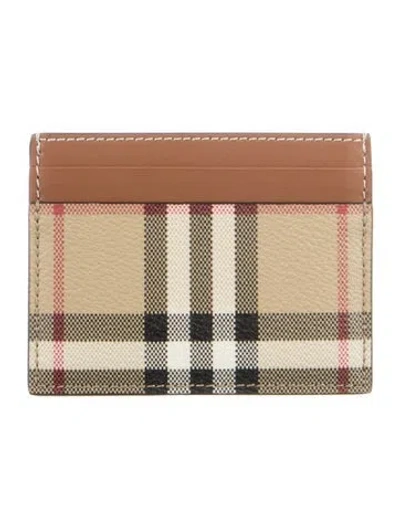 Pre-owned Burberry Nova Check Pattern Card Holder In Brown