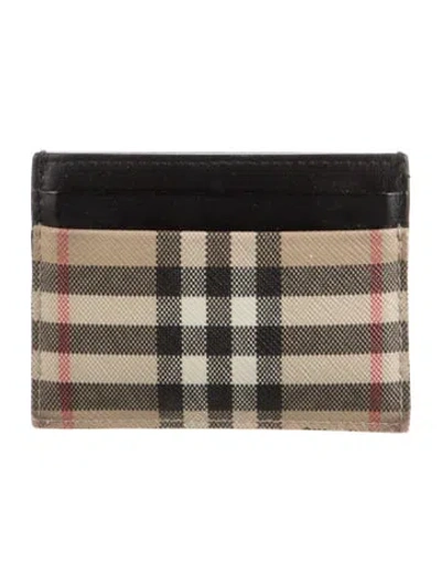 Pre-owned Burberry Nova Check Pattern Card Holder In Neutral