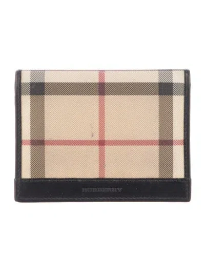 Pre-owned Burberry Nova Check Pattern Card Holder In Neutrals