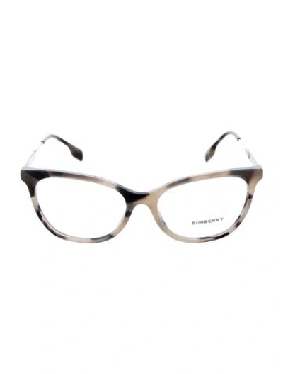 Pre-owned Burberry Nova Check Pattern Cat-eye Eyeglasses In Neutral